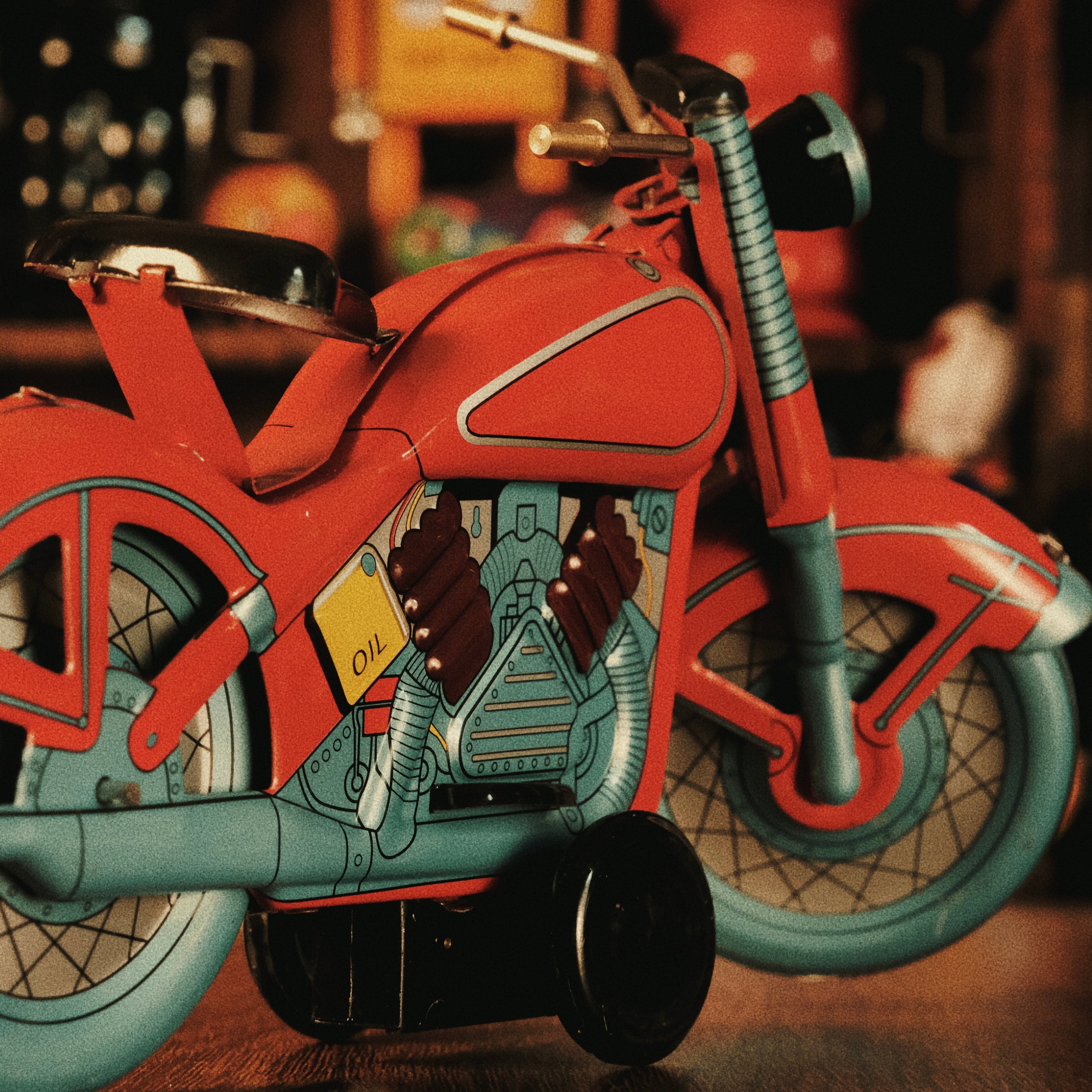 Crimson Rider — Vintage Wind-Up Motorcycle FunClox