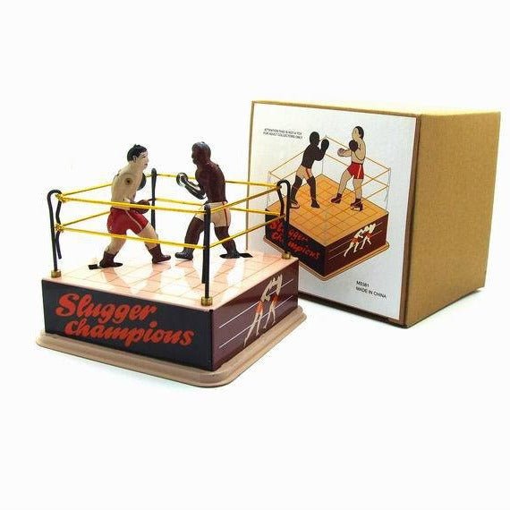 Boxing Stachu Box Vintage Ornament Wind Up Boxing Toy|Decor for Cafes,Bistros,bars |FunClox