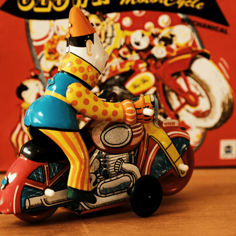 Clown on Motorcycle - FunClox