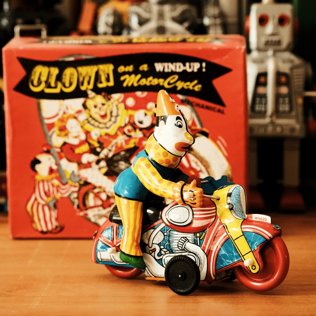 Clown on Motorcycle - FunClox