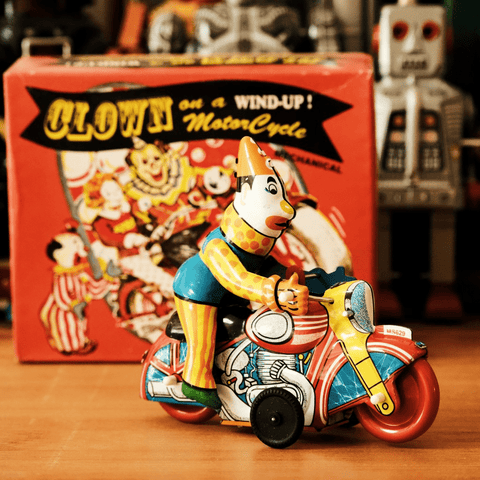 Clown on Motorcycle - FunClox