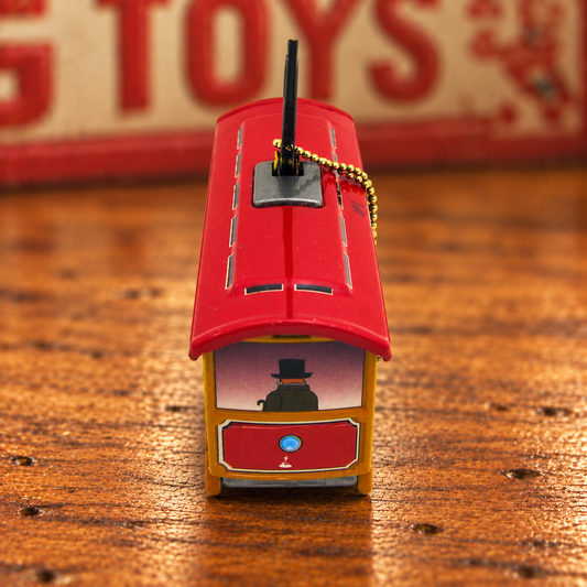 Vintage Streetcar Tin Christmas Ornament
