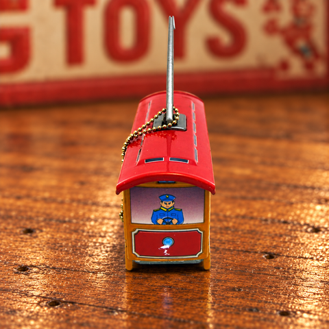 Vintage Streetcar Tin Christmas Ornament
