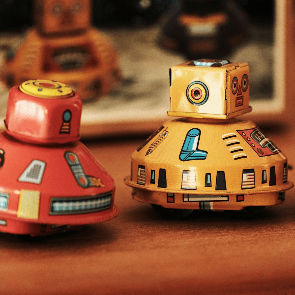 Pocket-Size Gift & Display Set - Mini Space Robot 3-Pack Wind-Up Toys ...